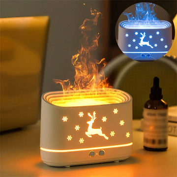 Elk Flame Humidifier Diffuser | Silent Atmosphere Lamp for Home & Christmas Decor