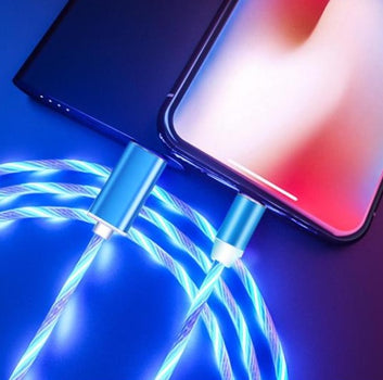 Flowing Light Magnetic Charging Cable – Compatible with iPhone, Android & Type-C Devices