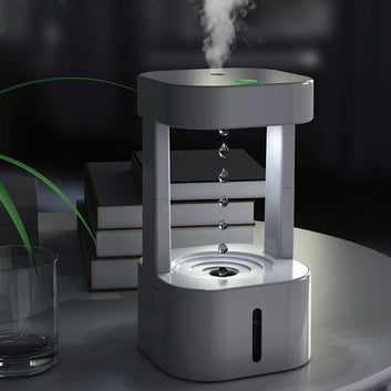 Creative Anti-Gravity Water Drop Humidifier – Quiet 580ML Mist Spray for Bedroom & Office
