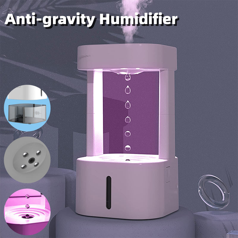 Creative Anti-Gravity Water Drop Humidifier – Quiet 580ML Mist Spray for Bedroom & Office