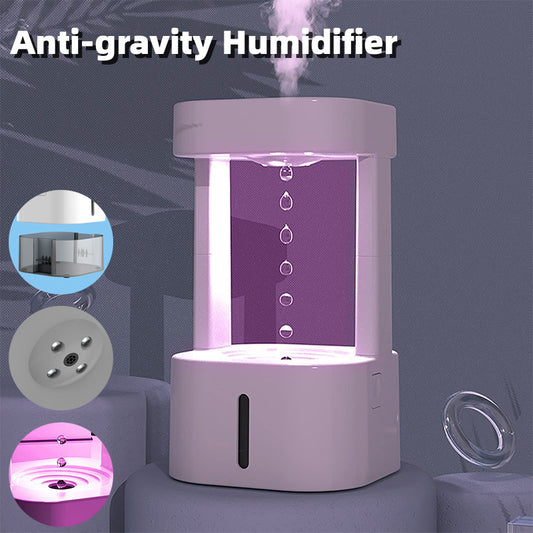 Creative Anti-Gravity Water Drop Humidifier – Quiet 580ML Mist Spray for Bedroom & Office