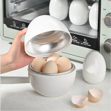 Microwave Egg Steamer for 4 Eggs – Quick 5-Minute Hard & Soft Boiled Egg Cooker | Kitchen Gadget